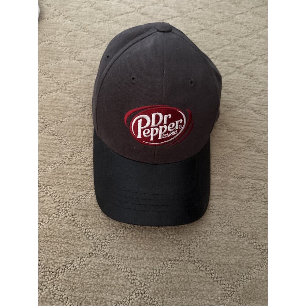 Dr Pepper Black Strapback Hat Cap Magic Headwear Embroidered Logo Adjustable